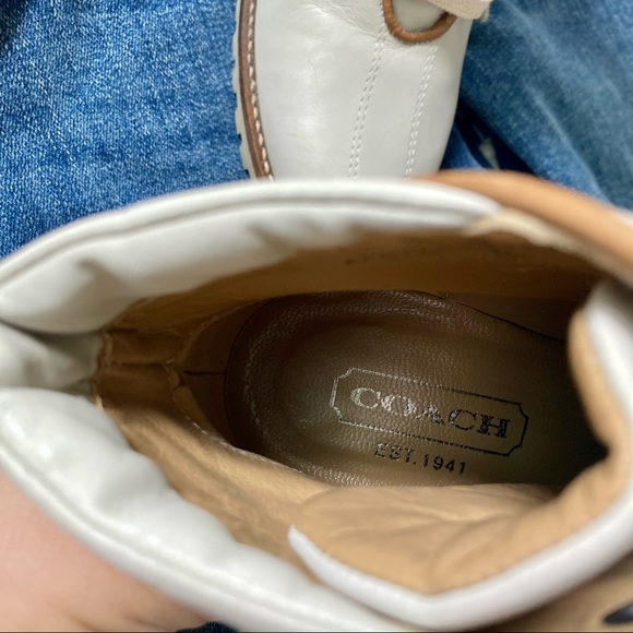 Coach Lucia Ivory Lace-Up Booties - Picture 10 of 14